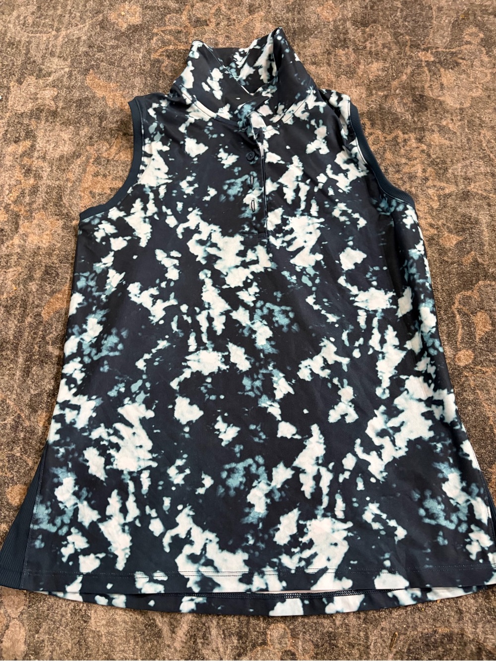 Nike Dri-Fit Sleeveless Polo Tank - Black & White Tie-Dye